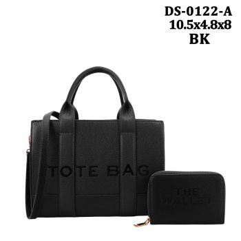 DS-0122ABK DESIGNER TOTE BAG WITH WALLET