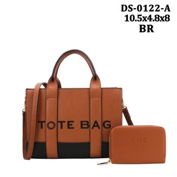 DS-0122ABR DESIGNER TOTE BAG WITH WALLET