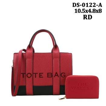 DS-0122ARD DESIGNER TOTE BAG WITH WALLET