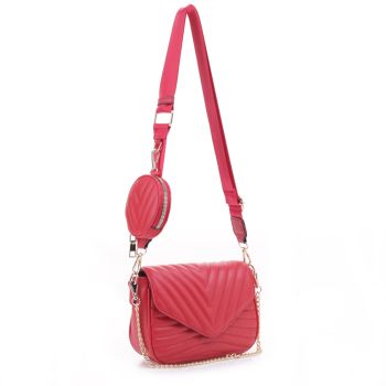 DX21042 RD DESIGNER CROSS BODY BAG WITH COINBAG