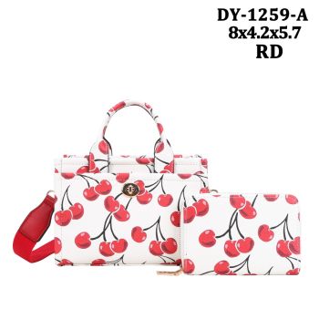 DY-1259ARD/CHERRY DRAW STERING CROSS BODY BAG WITH WALLET