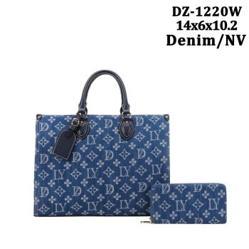 DZ-1220W NV DENIM SHOPPING BAG WITH WALLET