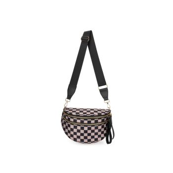 EGZ062KK Nylon Checkered Bum Bag Crossbody Bag