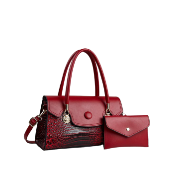 EGZ070RD DESIGNER CROCO BAG WITH COIN WALLET