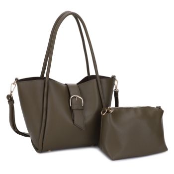 EJ60343-G OLV DESIGNER FASHION BAG 2PC SETS