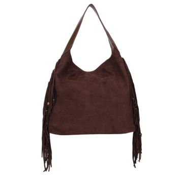 EJ60469SU CHO/CHO SUEDE FRINGE HOBO BAG