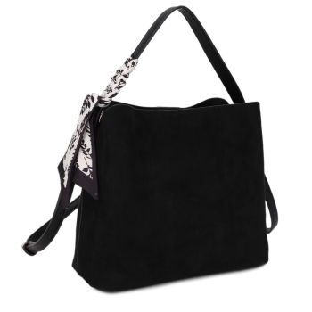 EJ60541SU BK/BK DESIGNER SUEDE CROSS BODY BAG