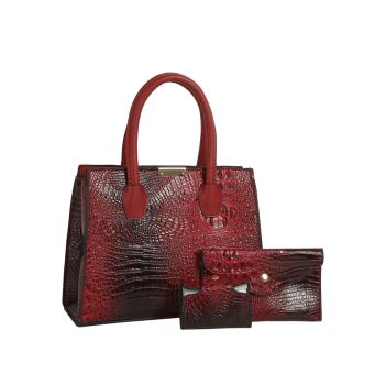 EWB203RD CROCO SHOPPING BAG 3PC SETS