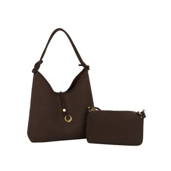 EWB368CF DESIGNER SUADE HOBO BAG WITH WALLET