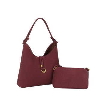 EWB368BD DESIGNER SUADE HOBO BAG WITH WALLET