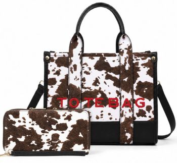 F2633-C CF/BL COW  CROSS BODY BAG WITH WALLET
