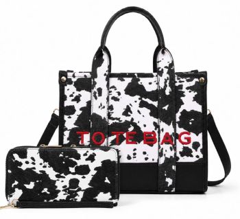 F2633-C BK COW  CROSS BODY BAG WITH WALLET