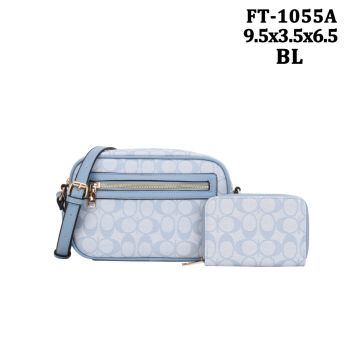 FT-1055A BL MONO GLAM CROSS BODY BAG WITH WALLET
