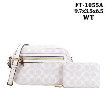 FT-1055A WT MONO GLAM CROSS BODY BAG WITH WALLET