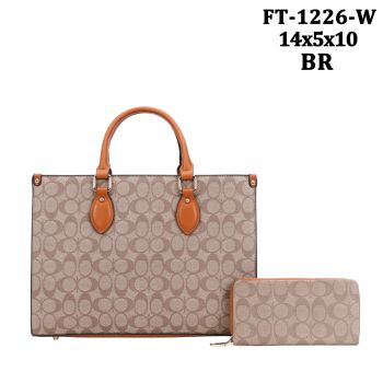 FT-1226WBR MONOGLAN SHOPPING BAG WITH WALLET