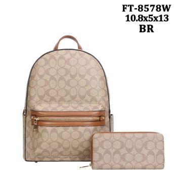 FT-8578W Br DESINER BAGPACK WITH WALLET