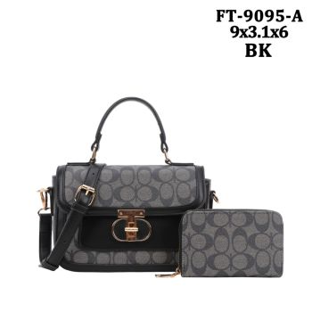 FT-9095ABK MONOGLAM CROSS BODY BAG WITH WALLET