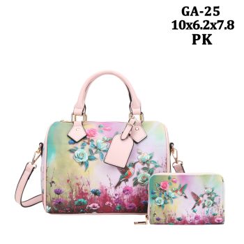 GA-25PK DESIGNER HUMMING BIRD BAG WITH WALLET