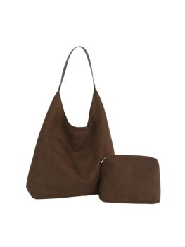 GMS-0060CF SUADE HOBO BAG WITH POUCH