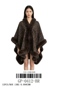 GP-0412BR WINTER PONCHO BROWN