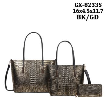 GX-8233S BK/SL DESIGNER 2 HANDBAG AND WALLET
