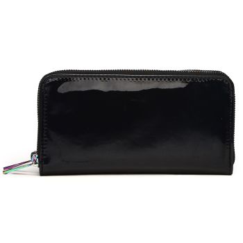 HAR4 300-BK Hologram Zip Around Wallet with Double Rainbow Zippe