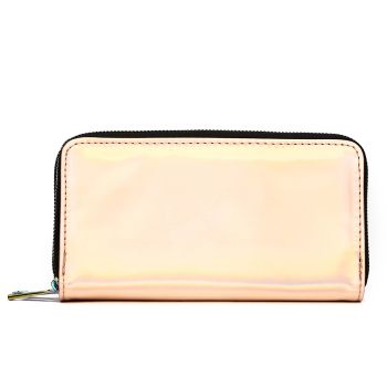 HAR4 300-RGD Hologram Zip Around Wallet with Double Rainbow Zippe