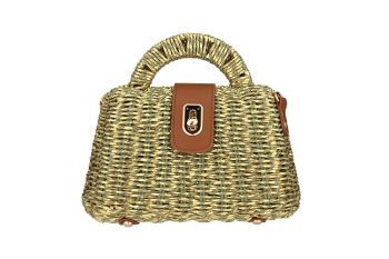 HBG105482 GN STRAW CROS BODY BAG