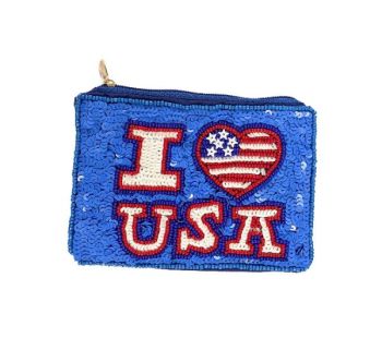 HD00580 USA BEADED COIN PURSE