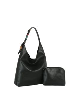 HB-0160BK DESIGNER HOBO BAG WITH WALLET