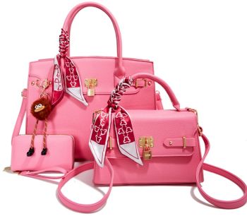 PU25523-T3 H PK 2 HANDBAG WITH 1WALLET SET