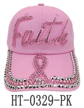 HT-0329 PK FAITH/PINK RIBBON HAT