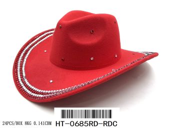 HT-0685RD/RDC COWBOY BLING HAT