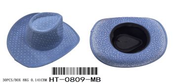 HT-0810MBL COWBOY BLING STONE HAT