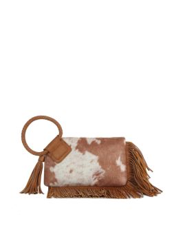 JY-0568 BR FRINGE COW CROSS BODY BAG