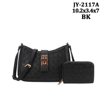 JY-2117ABK  CROSS BODY BAG WITH WALLET