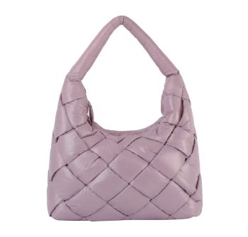JYE-0468 LBR PUFFY WOVEN HOBO BAG