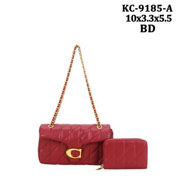 KC-9185A BD QUILT CROSS BODY BAG WITH WALLET