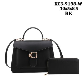 KC3-9198W BK DESIGNER CROSS BODY BAG WITH  WALLET