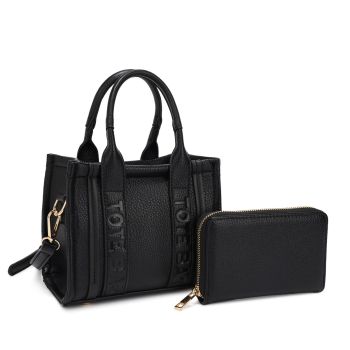 KMS-5398 BK TOTE BAG WITH WALLET