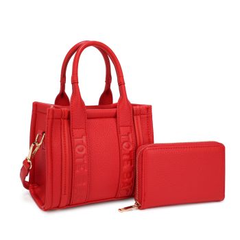 KMS-5398 RD TOTE BAG WITH WALLET