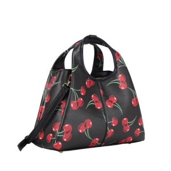 KZS-31715B BK/BK CHERRY CROSS BODY BAG