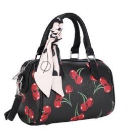 KZS-5613 BK CHERRY CROSS BODY BAG WITH SCAFT