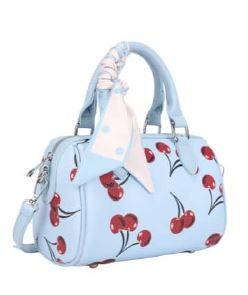 KZS-5613 BL CHERRY CROSS BODY BAG WITH SCAFT
