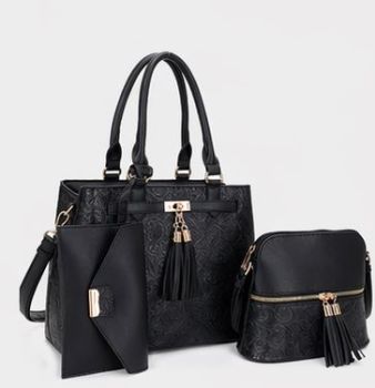 LN95051T3 BK EMBOSSED 3IN1 SETS WITH WALLET