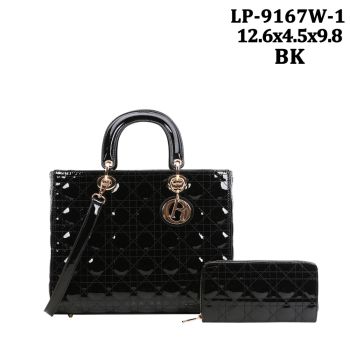 LP-9167W-1BK PATTERN QUILTER BAG WITH WALLET