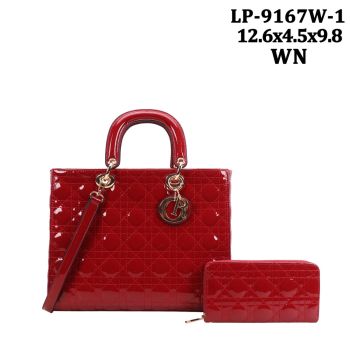 LP-9167W-1 WN PATTERN QUILTER BAG WITH WALLET
