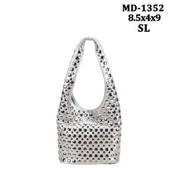 MD-1352 SL DESIGNER STUD HOBO BAG