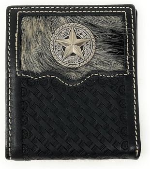 NO4003 BK MEN WESTERN STAR BI FOLD WALLET
