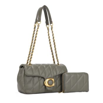 MS-20700OLV SET QUILT DESIGNER CROSS BODY BAG WITH WALLET